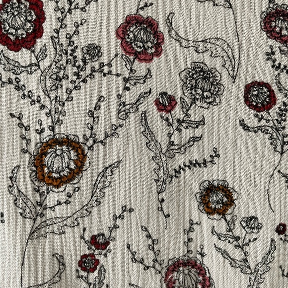 Fat Face Blouse Top UK 10 Ivory Natural Multi Floral Print Button Back Boho - Picture 9 of 12